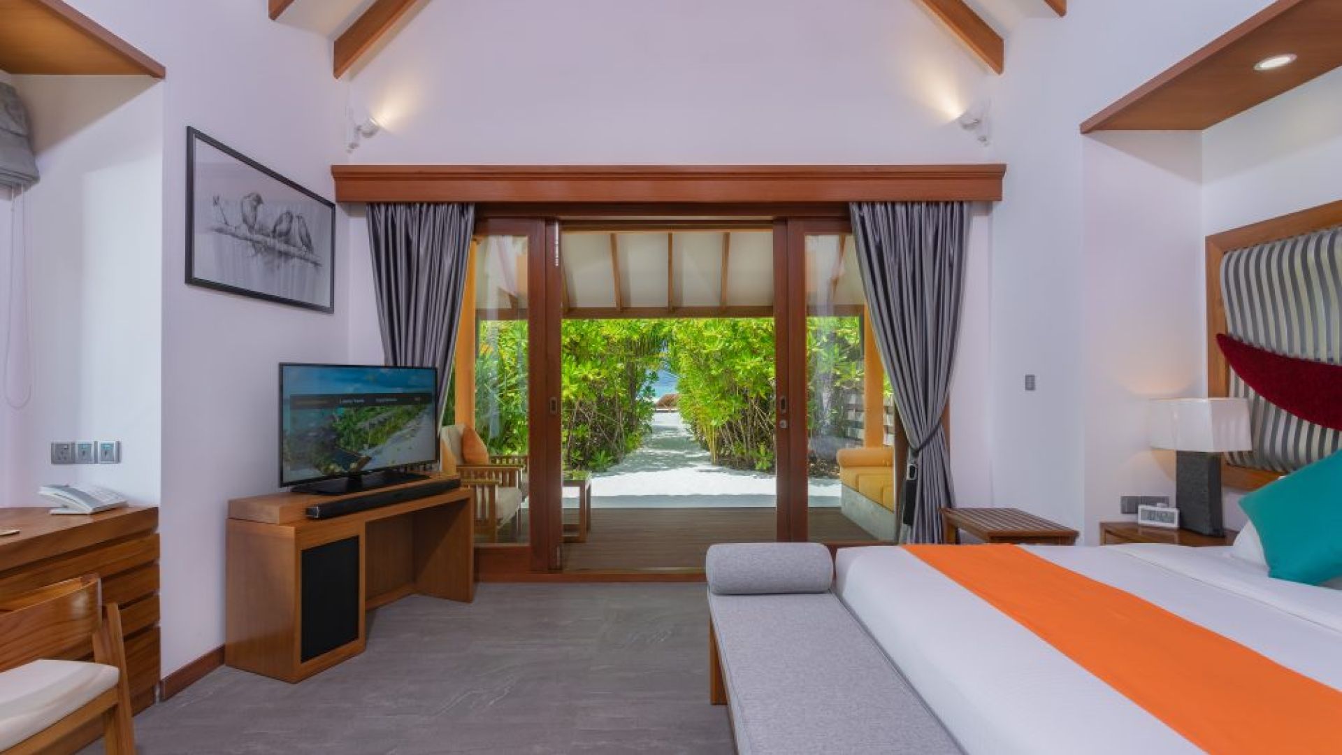 - King Size Bed

- Dressing Table & Stool

- Writing Table and Chair\

- Wardrobe

- Air-conditioning

- Private Safe

- Mini Bar

- IDD Telephone

- WIFI Internet

- LED TV

- Tea / Coffee facility

- Veranda Love Seat

- Veranda Coffee Seats and Table

- Outdoor Sun Loungers
