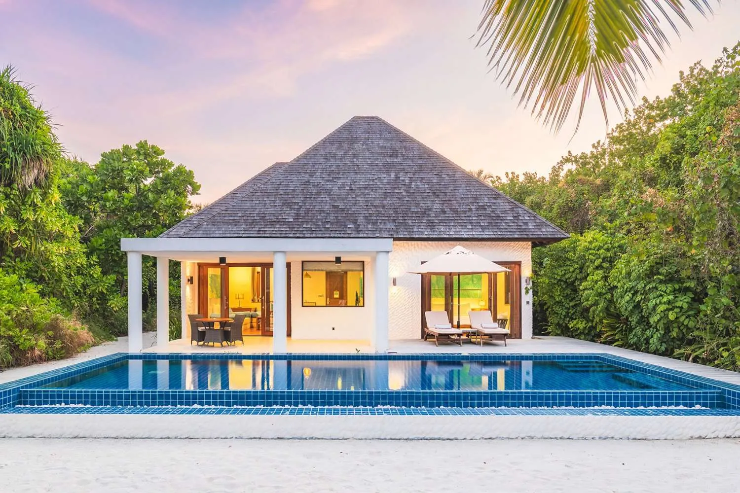 - 315 Sqm
- Nestled in a lush tropical garden, this beachfront haven offers ultimate privacy. Step from the bedroom to your private terrace with a pool just moments away from the beach. The villa boasts a separate living and dining area, and the spacious bathroom features a rejuvenating jacuzzi bathtub for pure relaxation.