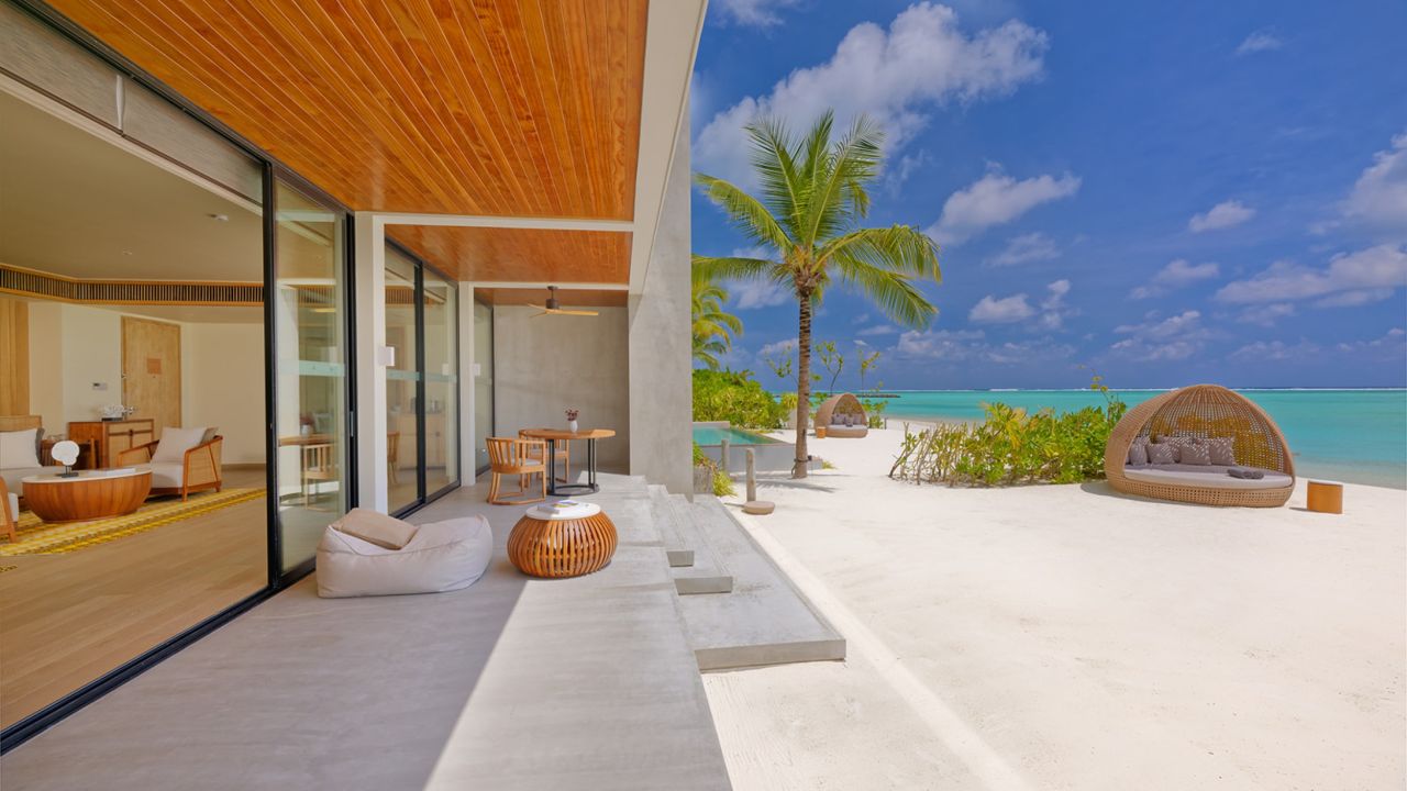 - Offering the ultimate seclusion, the Three-Bedroom Retreat features accommodations for up to nine guests, expansive living spaces, a private indoor and outdoor dining area, and a wine cellar.
- 6 Adults + 3 Children OR 9 Adults - (3 x King)
- 764 sqm