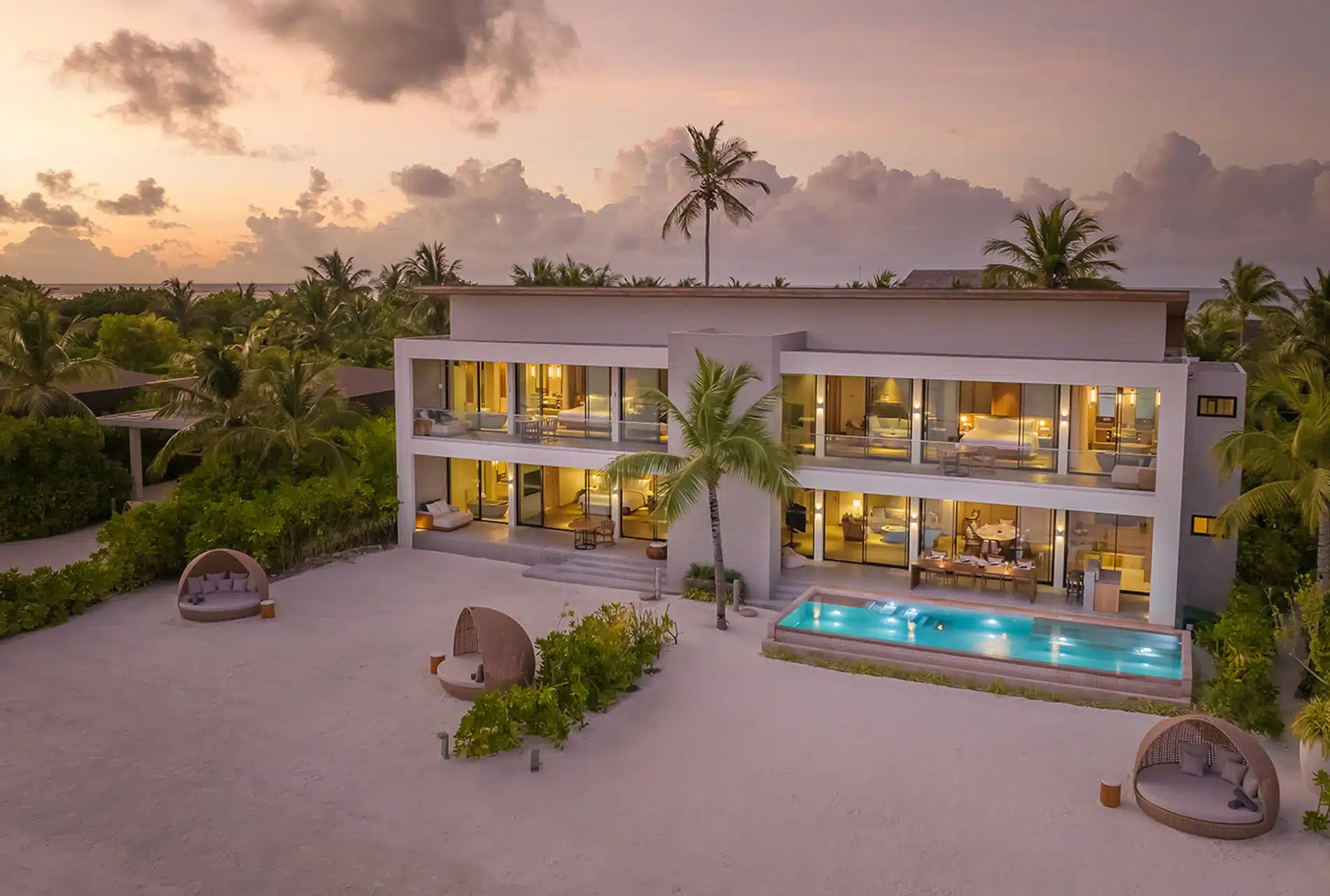 - Nestled on the beach, this stunning two bedroom beach villa offers breathtaking sunset views.
- 4 Adults + 2 Children OR 6 Adults - (2 x King)
- 400 sqm