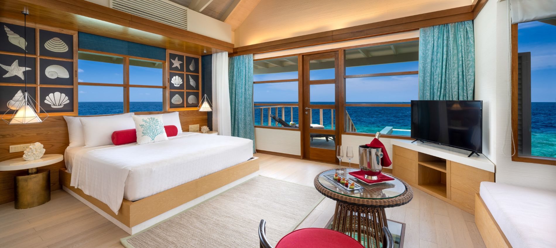 - Enveloped in the warm embrace of the Indian Ocean, this stylish one-bedroom overwater villa with pool is perfect for a romantic couples’ retreat.
- Occupancy 2 ADULTS
- King Bed
- Villa Size 75 M2
- Private 8 M² Pool
