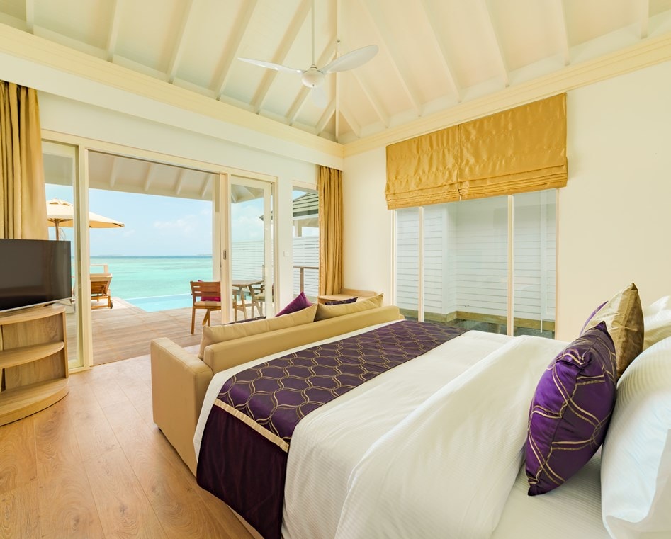 - Step away from the ordinary with Lagoon Villas, where a private freshwater pool and a fun slide into the lagoon let you embrace your playful side. Perfect for those seeking a bit of excitement on their getaway. Relax on your private sundeck with loungers, unwind in a bath, and take in breathtaking views. With a mini bar and Wi-Fi, it's all about fun and relaxation in the sun.