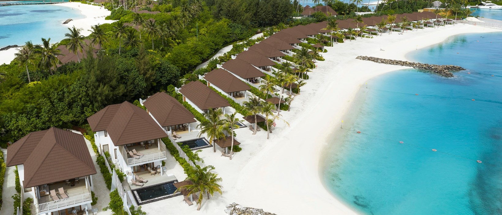 - This two-storey villa residence provides ultimate comfort, perfectly designed for families or groups. Nestled steps from the powdery white sands, it features modern interiors, expansive living spaces, and private pools. Wake up to ocean views and unwind in exclusive relaxation; it’s your sanctuary for unforgettable tropical escapes