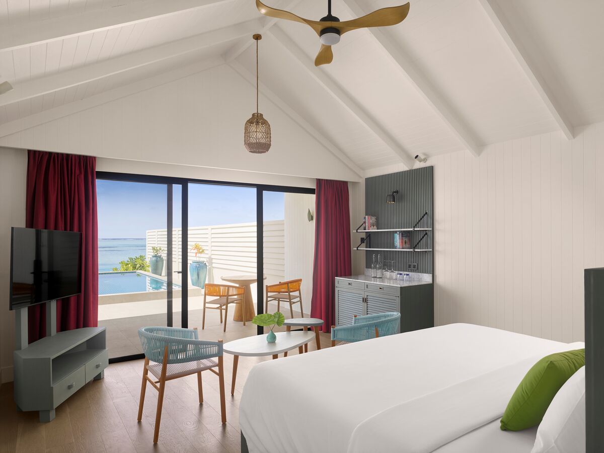 - With private pools and access to one of our island’s best beaches, these classic Maldivian villas bring together the best of all worlds.
- 170 square metres
- 2 adults, 1 child
- Private pool