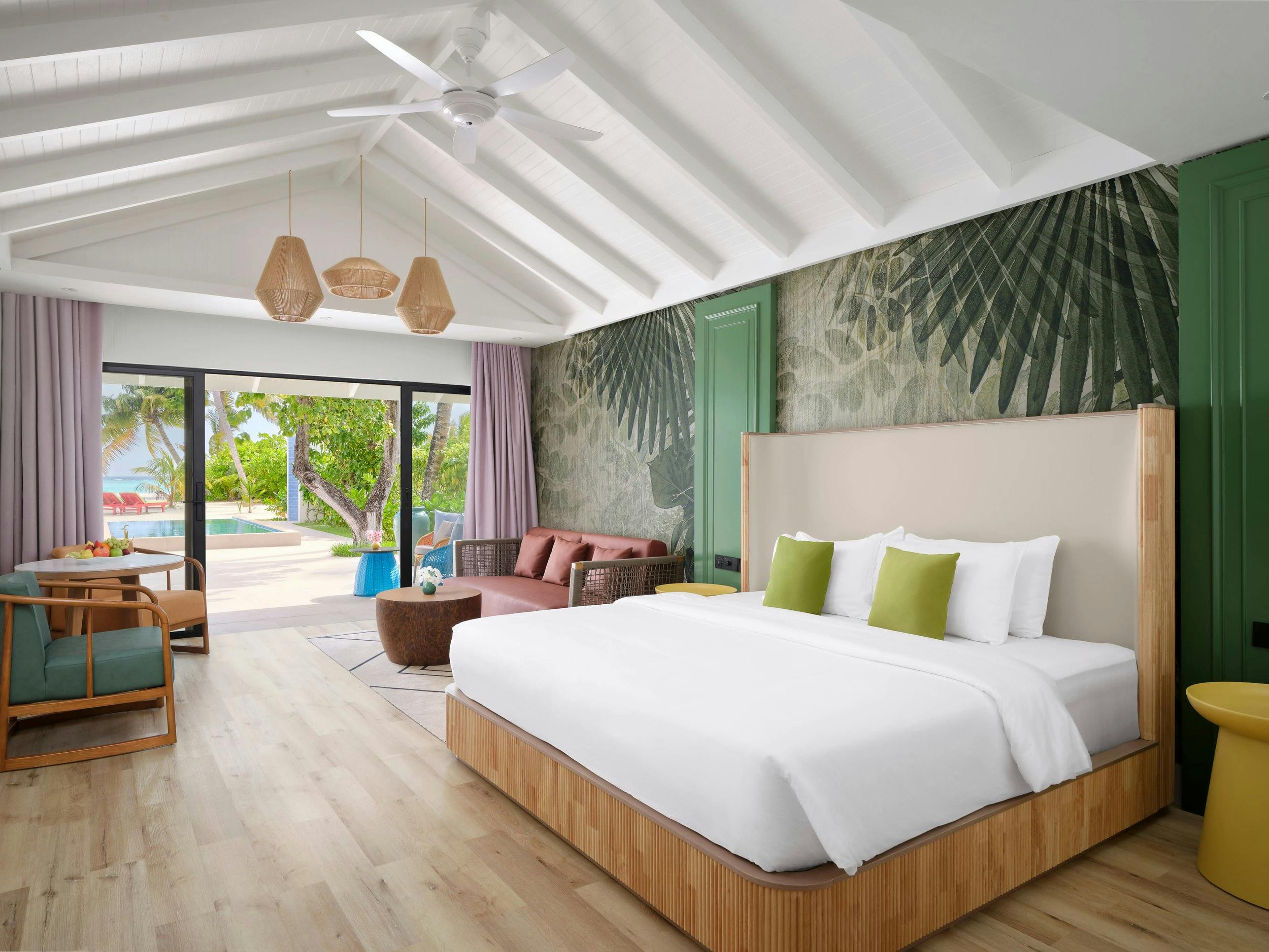 - Experience paradise amidst azure lagoons and lush jungle in this spacious retreat, offering a private pool with direct beach access.
- 117 square metres
- 2 adults, 1 child
- Private pool