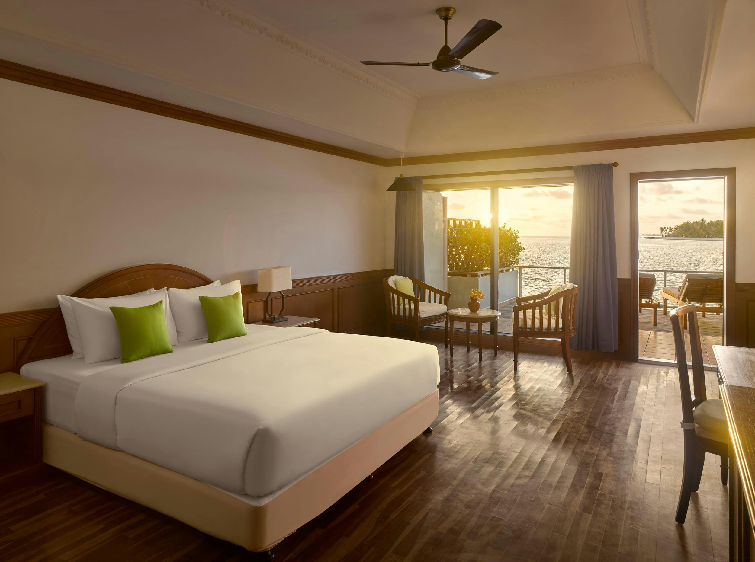 - With sunset views, room to relax and the turquoise lagoon beneath your feet, these overwater villas make holidays in the Maldives all the more magical.
- 73 square metres
- 2 adults, 1 child
- Ocean access
