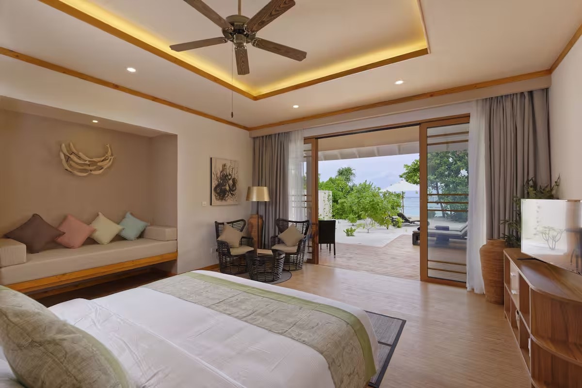 - Occupancy: 2 Adults + 2 Children (or) 3 Adults
- Villa size: 111 m²
- Bathroom amenities
- Cable/Satellite Television
- Sunbed
- Safe
- Seating Area with chair
- Stocked Minibar
- Coffee/Tea maker
- Television
- Terrace
- Wireless Internet Connection